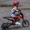 Elektrische motorfiets voor kinderen met 24v 350w motor, 8 16 kmh snelheidsmodus, 12 inch luchtbanden, elektrische motorfiets met muziek koplamp, moto cross voor kinderen 8–12 jaar rood 2