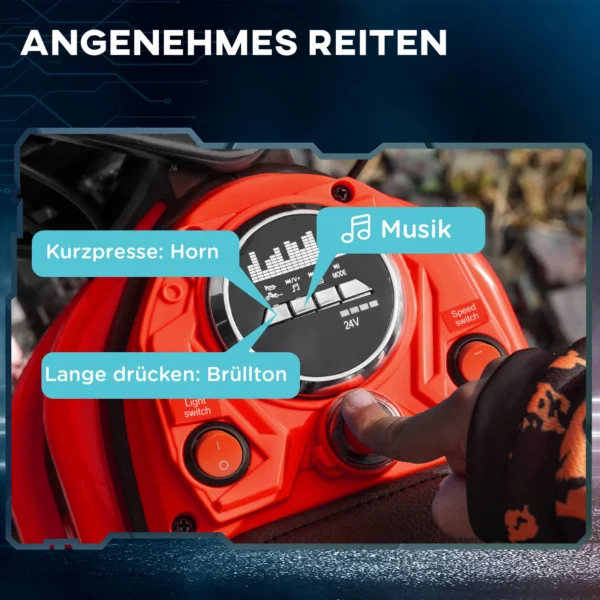Elektrische motorfiets voor kinderen met 24v 350w motor, 8 16 kmh snelheidsmodus, 12 inch luchtbanden, elektrische motorfiets met muziek koplamp, moto cross voor kinderen 8–12 jaar rood 8