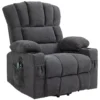 Elektrische tv fauteuil met opsta hulp, relaxfauteuil met lig , verwarmings en massagefunctie, tv fauteuil met type c en usb aansluitingen, bekerhouder, donkergrijs 1