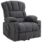 Elektrische tv fauteuil met opsta hulp, relaxfauteuil met lig , verwarmings en massagefunctie, tv fauteuil met type c en usb aansluitingen, bekerhouder, donkergrijs 1