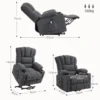 Elektrische tv fauteuil met opsta hulp, relaxfauteuil met lig , verwarmings en massagefunctie, tv fauteuil met type c en usb aansluitingen, bekerhouder, donkergrijs 4
