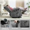 Elektrische tv fauteuil met opsta hulp, relaxfauteuil met massage / verwarmings /ligfunctie, tv fauteuil met bekerhouder, opbergruimte, usb aansluitingen en afstandsbediening, fluweel, donkergrijs 10