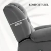 Elektrische tv fauteuil met opsta hulp, relaxfauteuil met massage / verwarmings /ligfunctie, tv fauteuil met bekerhouder, opbergruimte, usb aansluitingen en afstandsbediening, fluweel, donkergrijs 8