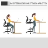 Ergonomische bureaustoel, draaistoel, tekentafelstoel, verstelbare voetring, tot 120 kg, zwart, 60x56x110 132 cm 6