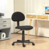 Ergonomische bureaustoel, in hoogte verstelbare draaistoel van elastische stof, computerstoel voor studeerkamer zwart 2