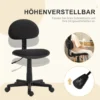 Ergonomische bureaustoel, in hoogte verstelbare draaistoel van elastische stof, computerstoel voor studeerkamer zwart 5