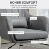 Fauteuil loungefauteuil met armleuning, lendenkussen, gevoerde relaxfauteuil met metalen frame, microdoek, verstelbare hoogte draaistoel voor slaapkamer, woonkamer, donkergrijs 7