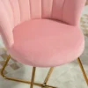 Fauteuil loungefauteuil met armleuningen, metalen poten, relaxfauteuil met rugleuning in lotus design, fluweelachtig, gestoffeerde fauteuil voor woonkamer, slaapkamer roze 10