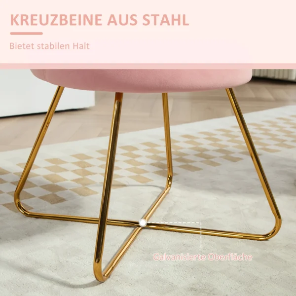 Fauteuil loungefauteuil met armleuningen, metalen poten, relaxfauteuil met rugleuning in lotus design, fluweelachtig, gestoffeerde fauteuil voor woonkamer, slaapkamer roze 8