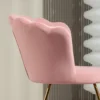 Fauteuil loungefauteuil met armleuningen, metalen poten, relaxfauteuil met rugleuning in lotus design, fluweelachtig, gestoffeerde fauteuil voor woonkamer, slaapkamer roze 9