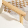 Fauteuil met rugleuning, armleuningen, gestoffeerde loungestoel met sherpa look, houten poten, voor slaapkamer, woonkamer, tot 120 kg, crèmewit 10