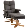 Fauteuil met voetensteun, 145° kanteling, relaxfauteuil met massagefunctie, bruin 1