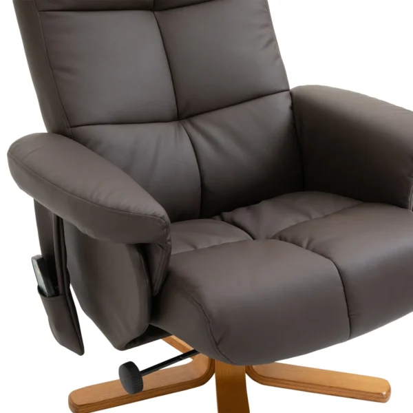 Fauteuil met voetensteun, 145° kanteling, relaxfauteuil met massagefunctie, bruin 10