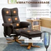 Fauteuil met voetensteun, 145° kanteling, relaxfauteuil met massagefunctie, bruin 5