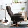 Fauteuil met voetensteun, 145° kanteling, relaxfauteuil met massagefunctie, bruin 6