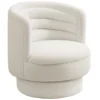 Fauteuil woonkamer draaibare relaxfauteuil met armleuningen, loungestoel leesstoel met sherpa uiterlijk, gestoffeerde stoel voor slaapkamer crèmewit 1
