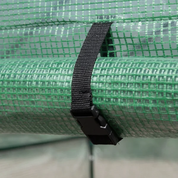 Foliekas begeleidbare kas met 8 planken en deur, groen, 214x143x195cm voor plantenliefhebbers 10