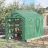 Foliekas bevaarbaar broeikas met 8 plankniveaus, tomatenkas met deur, groen, gemaakt van staal & pe kunststof 2