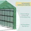Foliekas bevaarbaar broeikas met 8 plankniveaus, tomatenkas met deur, groen, gemaakt van staal & pe kunststof 7