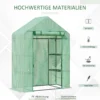 Foliekas bevaarbaar tuinhuisje met 6 planken, broeikas voor planten, met oprolbare ingang, groen 5