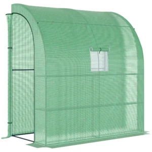 Foliekas kweekkas 200 x 100 x 215 cm met 2 deuren, uv bescherming, staal & pe voor plantenkweek, groen 1