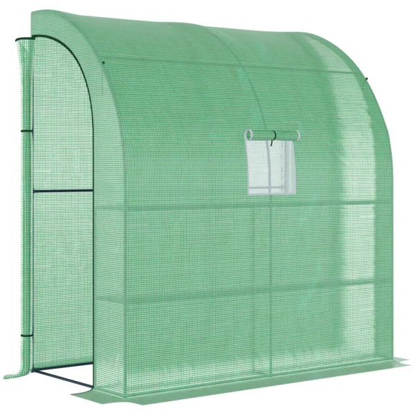 Foliekas kweekkas 200 x 100 x 215 cm met 2 deuren, uv bescherming, staal & pe voor plantenkweek, groen 1