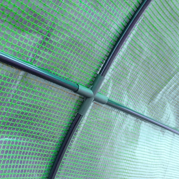 Foliekas kweekkas 200 x 100 x 215 cm met 2 deuren, uv bescherming, staal & pe voor plantenkweek, groen 10