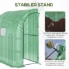 Foliekas kweekkas 200 x 100 x 215 cm met 2 deuren, uv bescherming, staal & pe voor plantenkweek, groen 8