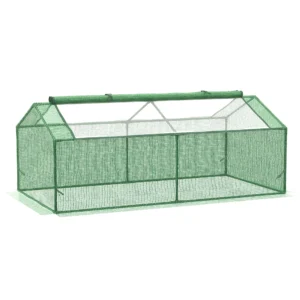 Foliekas met venster, kweekkas, tomatenkas, kweekbed 180 x 90 x 70 cm groen 1