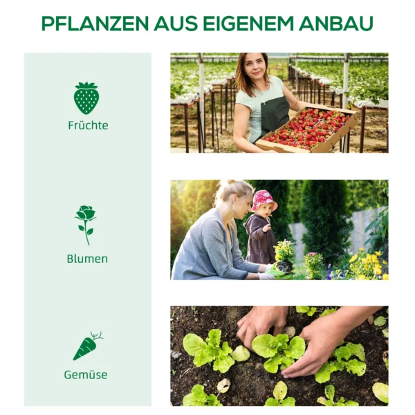 Foliekas met venster, kweekkas, tomatenkas, kweekbed 180 x 90 x 70 cm groen 8