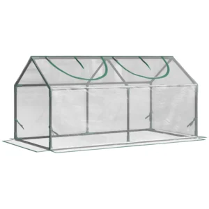 Foliekas met venster, pvc broeikas 120x60x60 cm, transparant tomatenhuis & kweekbed voor planten 1