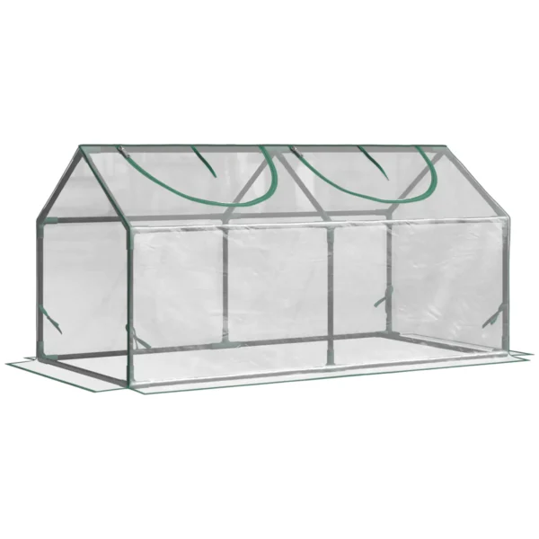 Foliekas met venster, pvc broeikas 120x60x60 cm, transparant tomatenhuis & kweekbed voor planten 1