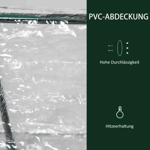 Foliekas met venster, pvc broeikas 120x60x60 cm, transparant tomatenhuis & kweekbed voor planten 5