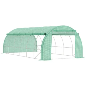 Foliekas polytunnel 6x3x2m met uv bescherming, beloopbaar, oprolbare stalen buisafdekkingen, groen 1