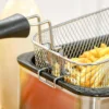 Friteuse 3l met verstelbare thermostaat, uitneembare oliecontainer, stofbeschermingsdeksel incl. kijkvenster, 60 minuten timer, oververhittingsbeveiliging, 2000w, roestvrij staal zilver 10