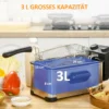 Friteuse 3l met verstelbare thermostaat, uitneembare oliecontainer, stofbeschermingsdeksel incl. kijkvenster, 60 minuten timer, oververhittingsbeveiliging, 2000w, roestvrij staal zilver 9