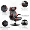 Gamingstoel in hoogte verstelbaar met kantelfunctie ergonomisch, luidspreker, lenden en neksteun van kunstleer 10