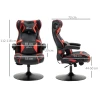 Gamingstoel in hoogte verstelbaar met kantelfunctie ergonomisch, luidspreker, lenden en neksteun van kunstleer 4