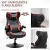 Gamingstoel in hoogte verstelbaar met kantelfunctie ergonomisch, luidspreker, lenden en neksteun van kunstleer 5