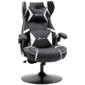 Gamingstoel met kantelfunctie, in hoogte verstelbare bureaustoel, ergonomische computerstoel met luidspreker, lenden en neksteun 1