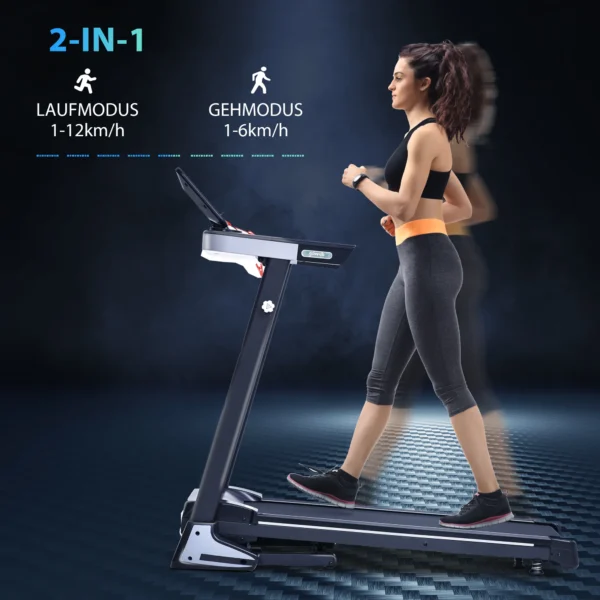 Gemotoriseerde opvouwbare loopband 12 programma's mobiele telefoonhouder 100kg draagvermogen 5