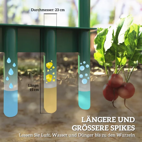 Grasbeluchter beluchter voor gras 30cm breedte handmatige grasbeluchter met antislip handvat, tuingereedschap bodemrail, verticuteermachine grasvogel, bodem ventilatie grasverzorging voor tuinen hofjes 5