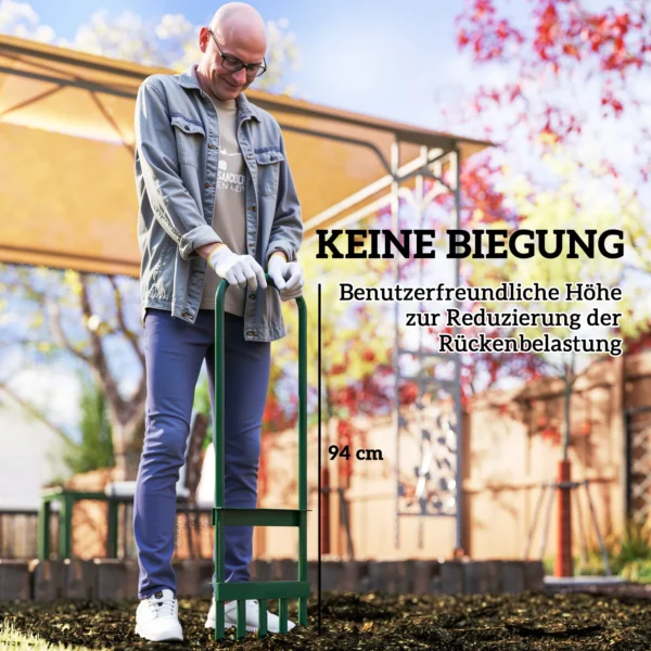 Grasbeluchter beluchter voor gras 30cm breedte handmatige grasbeluchter met antislip handvat, tuingereedschap bodemrail, verticuteermachine grasvogel, bodem ventilatie grasverzorging voor tuinen hofjes 7