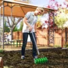 Grasbeluchter beluchter voor gras 45cm breedte handmatige grasbeluchter met 30 ijzeren spikes tuingereedschap bodemrail stopkern, verticuteermachine grasvogel, grasverzorging voor werven gras 8