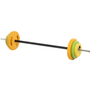 Halterset 20kg halterset van metaal korte halters met verbindingsbuis antislip handvat lange halters workout halter gewichten dumbbell set voor thuis 1