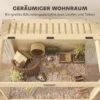 Hamsterkooi met 2 verdiepingen, knaagdierkooi, kleine dierenkooi met opklapbaar deksel, grote kleine dierenstal, kooi voor hamsters, dwerg hamsters 83,2 x 50 x 103 cm natuurhout 5