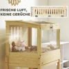 Hamsterkooi met 2 verdiepingen, knaagdierkooi, kleine dierenkooi met opklapbaar deksel, grote kleine dierenstal, kooi voor hamsters, dwerg hamsters 83,2 x 50 x 103 cm natuurhout 8