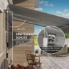 Handmatige knikarm zonnescherm 4m met handslinger, balkonzonwering, zonwering, wandmontage, balkon, aluminium, wit+groen, 395 x 245 cm 5