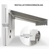 Handmatige knikarm zonnescherm 4m met handslinger, balkonzonwering, zonwering, wandmontage, balkon, aluminium, wit+groen, 395 x 245 cm 8