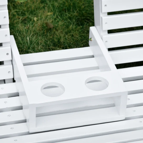 Hangbank tuinschommel schommelbank met opklapbare salontafel voor 2 3 personen sparrenhout patio comfortabele 150 x 75 x 53 cm wit 10